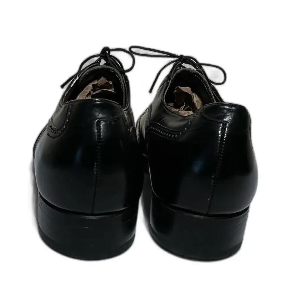 Florsheim Black Leather Wingtip Lace Up Dress Oxfords Shoes Royal Men's 8.5